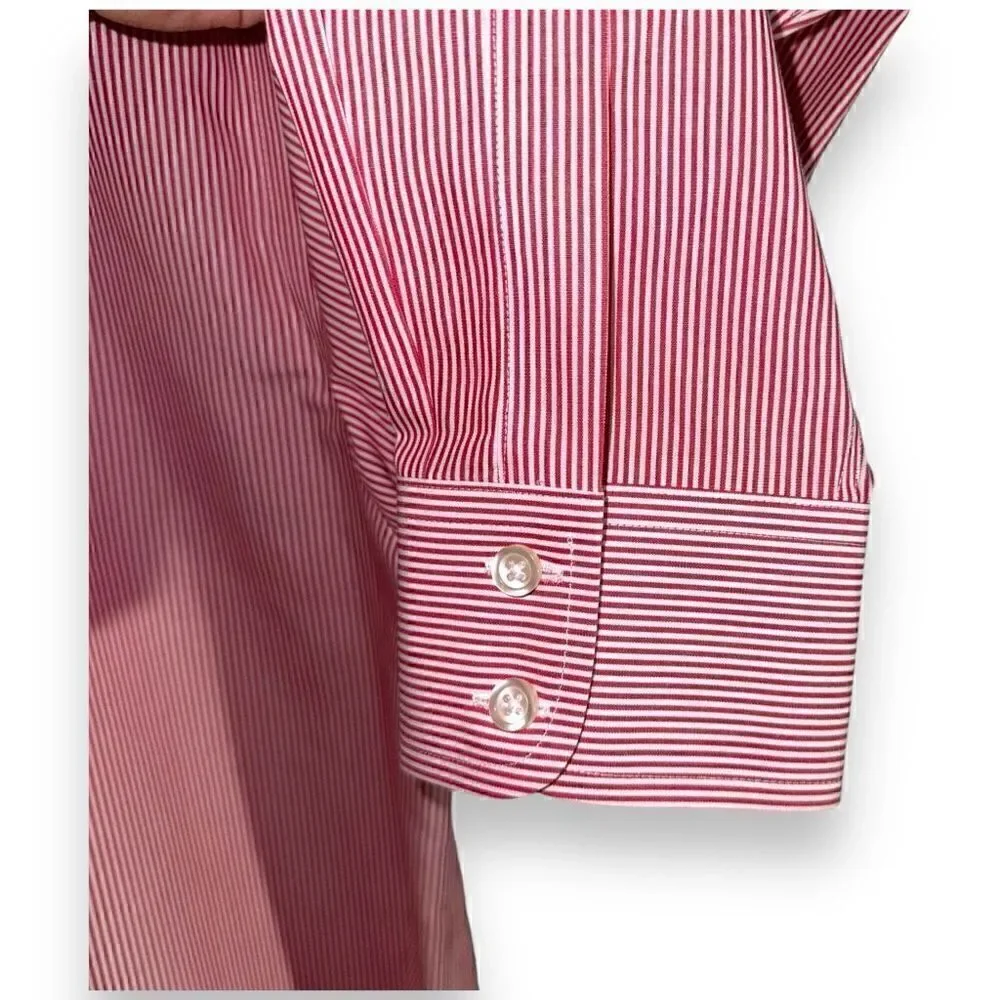 Charles Tyrwhitt Red & White Stripe Dress Shirt 16.5 34